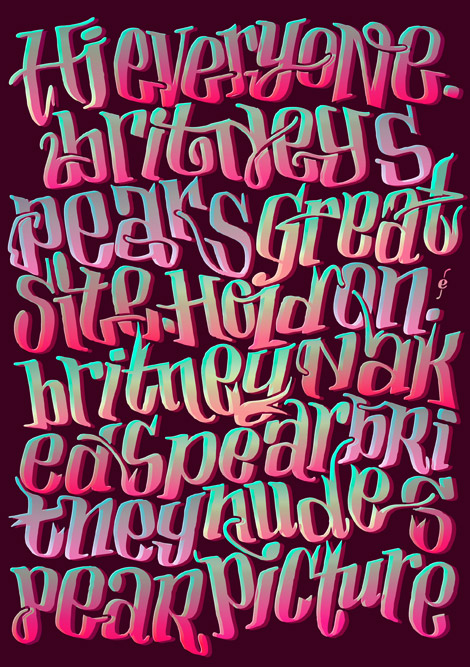 Britney Spears typography, spam series