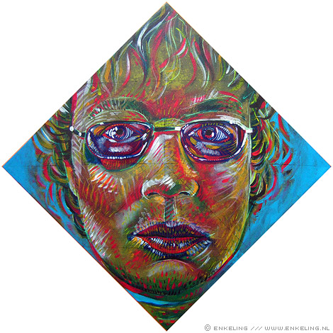self portrait in acrylic paint
