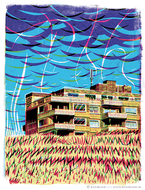 Beach Hotel, Bergen aan Zee, drawing, Enkeling, 2010
