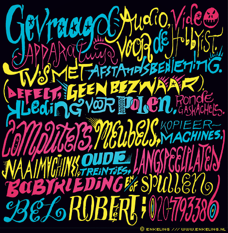 Bel Robert, typografie, cover version, Enkeling, 2010