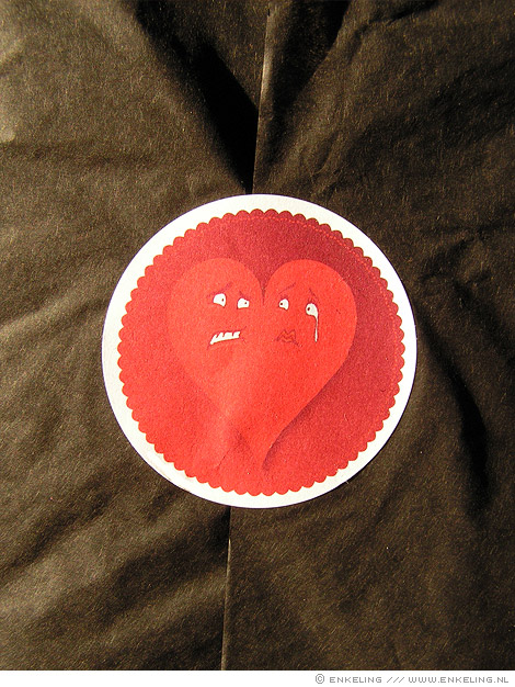 Love Will Tear Us Apart, sticker, sealed, Zwaan kalender 2010, Enkeling, 2009