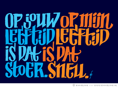 op jouw leeftijd, typografie door Enkeling