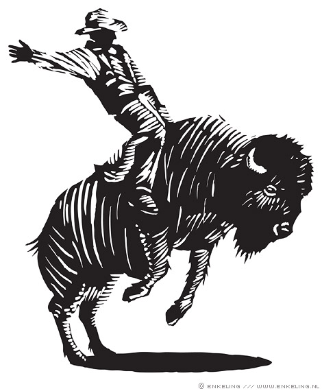 studio, buffalo, armijn, woudman, beeldmerk, logo, cowboy, buffel, Enkeling, 2011