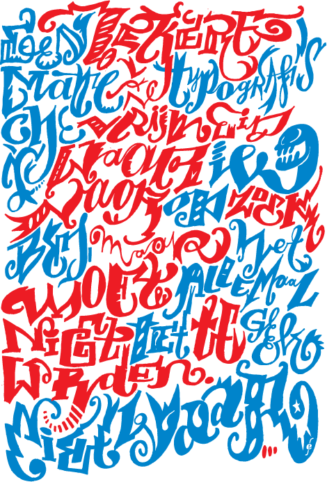 typografische vrijheid is iets waar ik naar op zoek ben, illustration by Enkeling